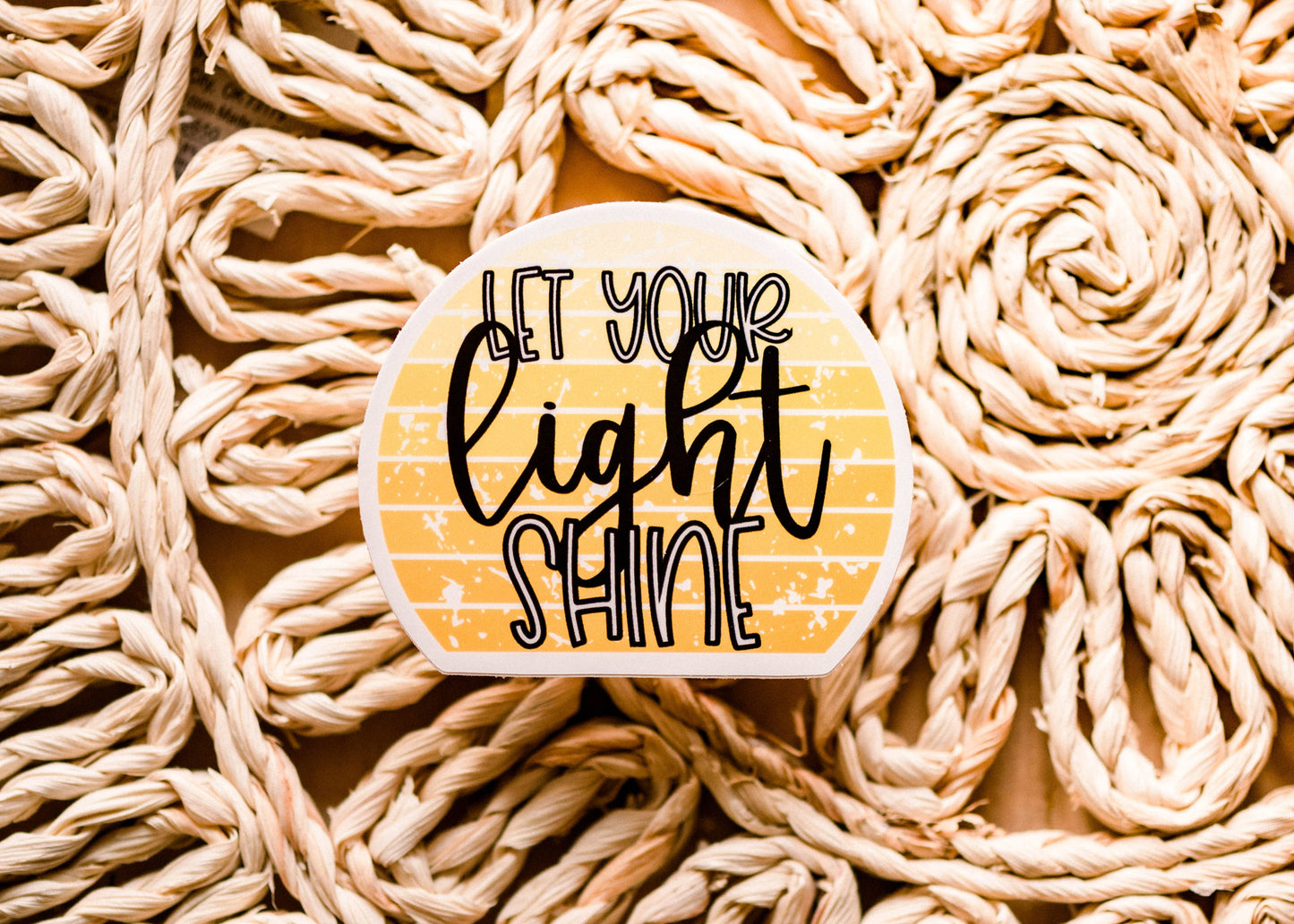 Let Your Light Shine - Yellow Vinyl Sticker, 3x3 in