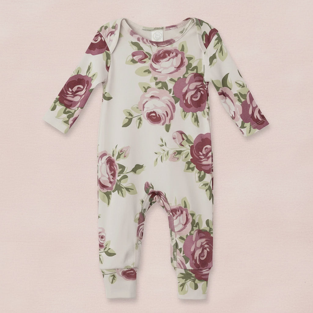 A Little Pumpkin Pre-Order Collection- Baby Girl Cabbage Rose Cotton Romper