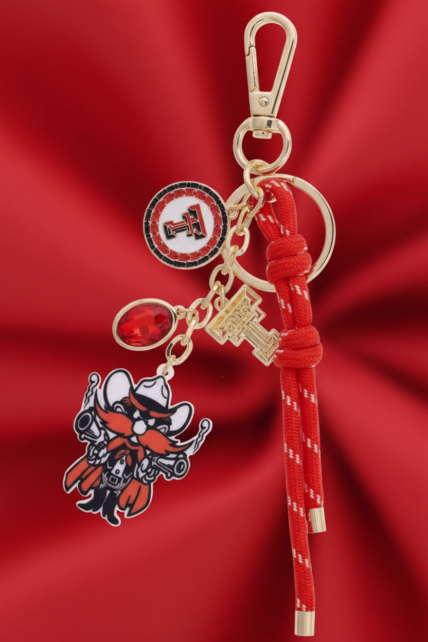 Texas Tech Pre-Order Collection Raiders Cluster Bag Charm in Red