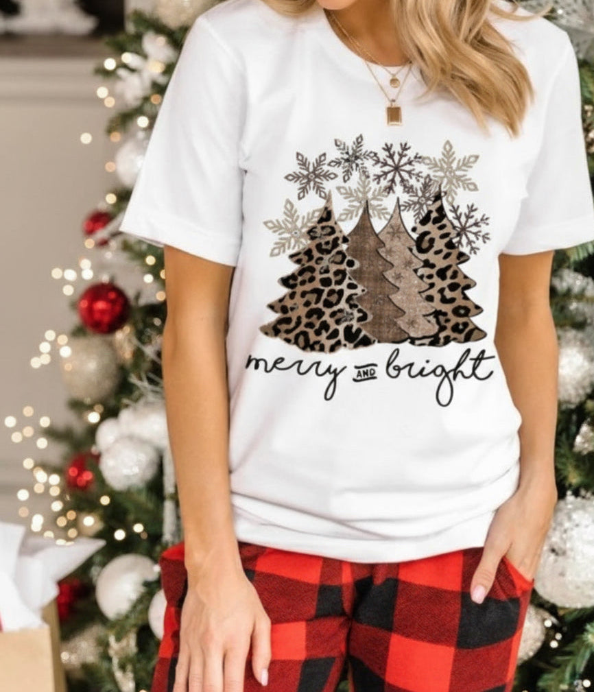 Leopard Christmas Tree Graphic Tee