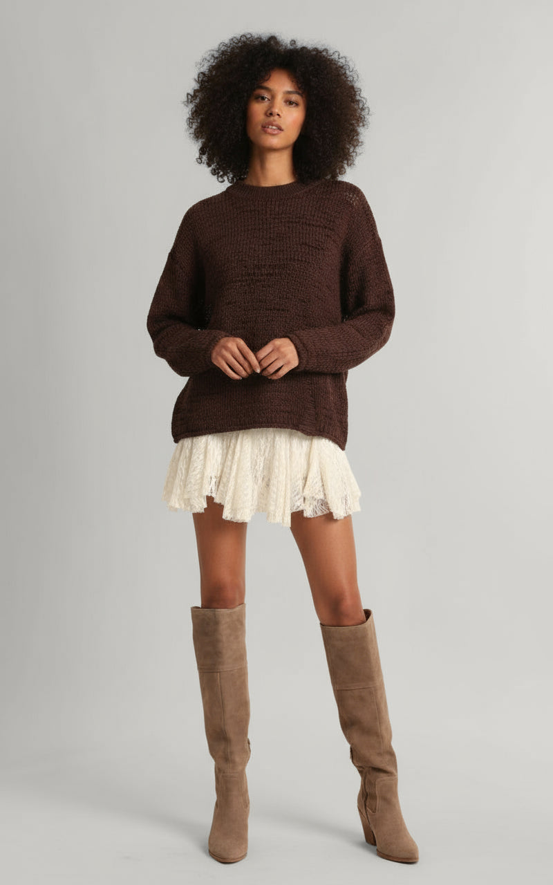 Pre-Order Collection- Textured Printed High Waist High-Low Mini Skort