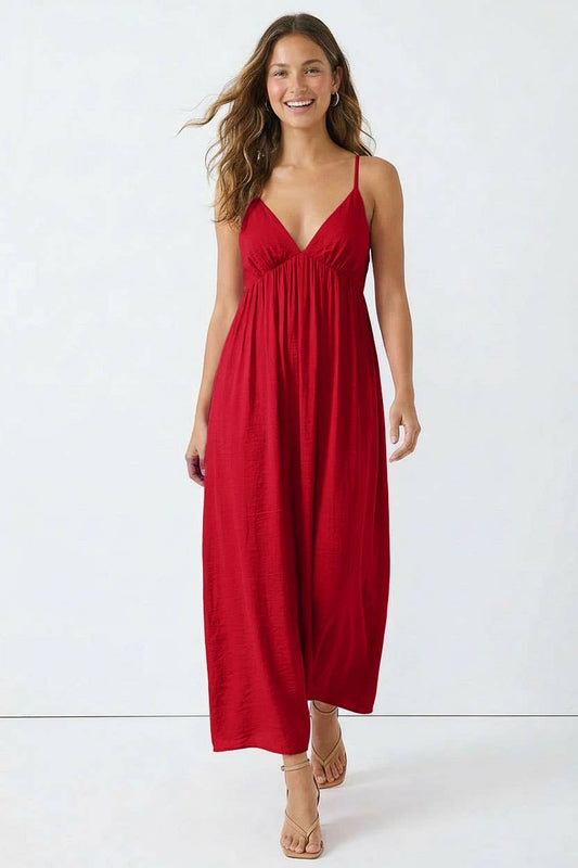 Open Back Neck Maxi Dress