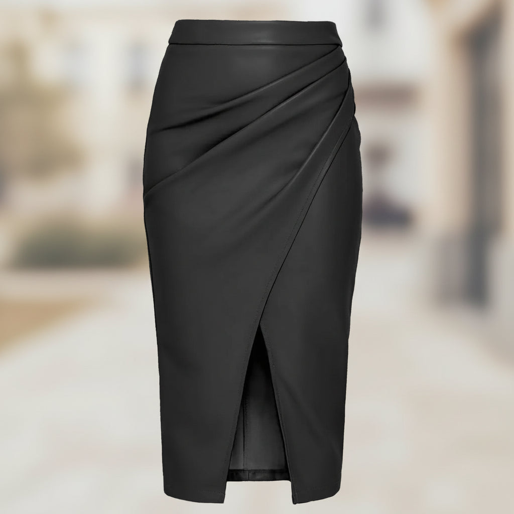 Western Style High Waisted Slit Skirt