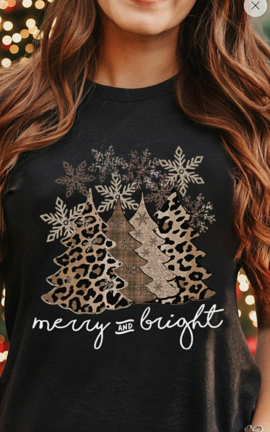 Leopard Christmas Tree Graphic Tee