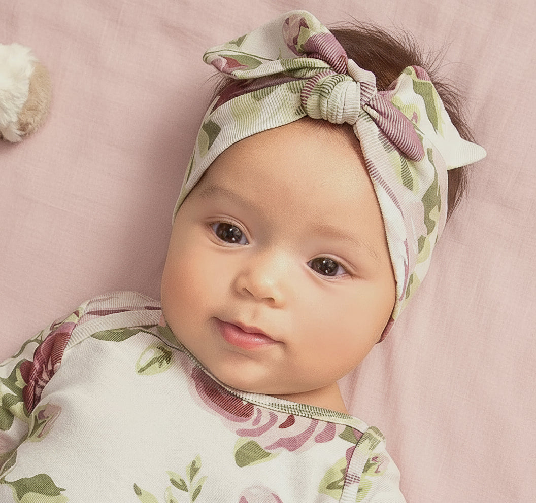 A Little Pumpkin Pre-Order Collection- Baby Girl’s Cabbage Rose Cotton Headband