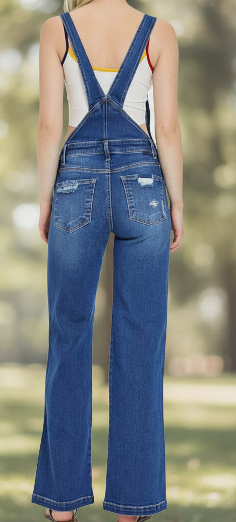 Front Patch Pocket Wide Leg Overalls