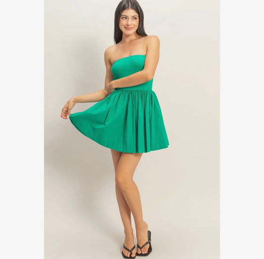 Strapless Flowy Mini Dress
