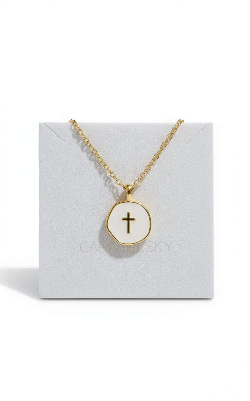 18K Gold Plated Cross Pendant Necklace