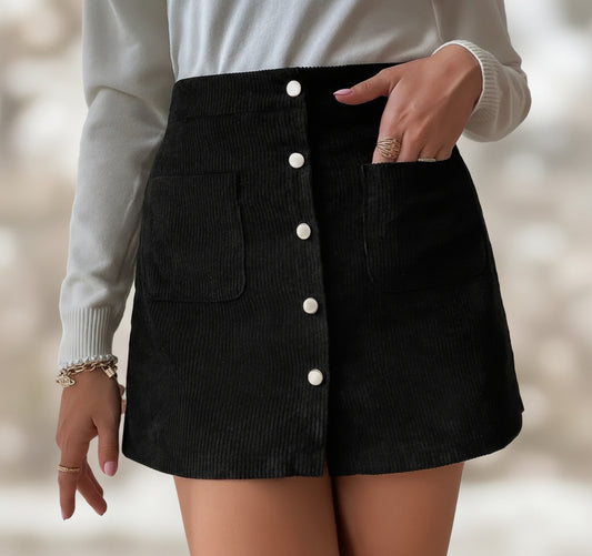 Western Slim Corduroy Hip Skirt