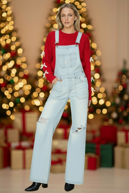 Front Patch Pocket Wide Leg Overalls