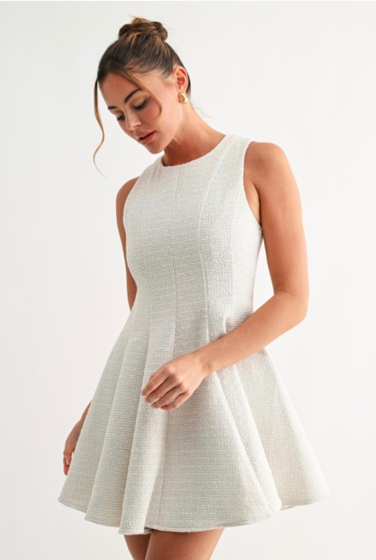 Tweed Flare Mini Dress