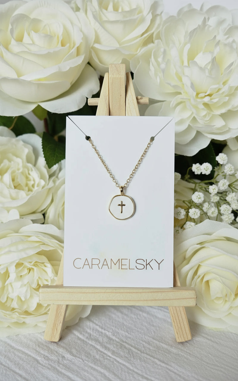 18K Gold Plated Cross Pendant Necklace