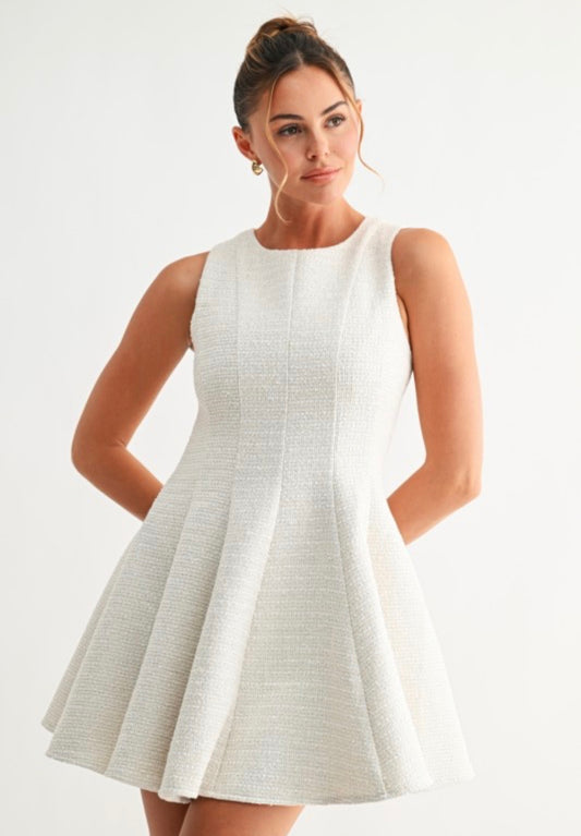 Tweed Flare Mini Dress