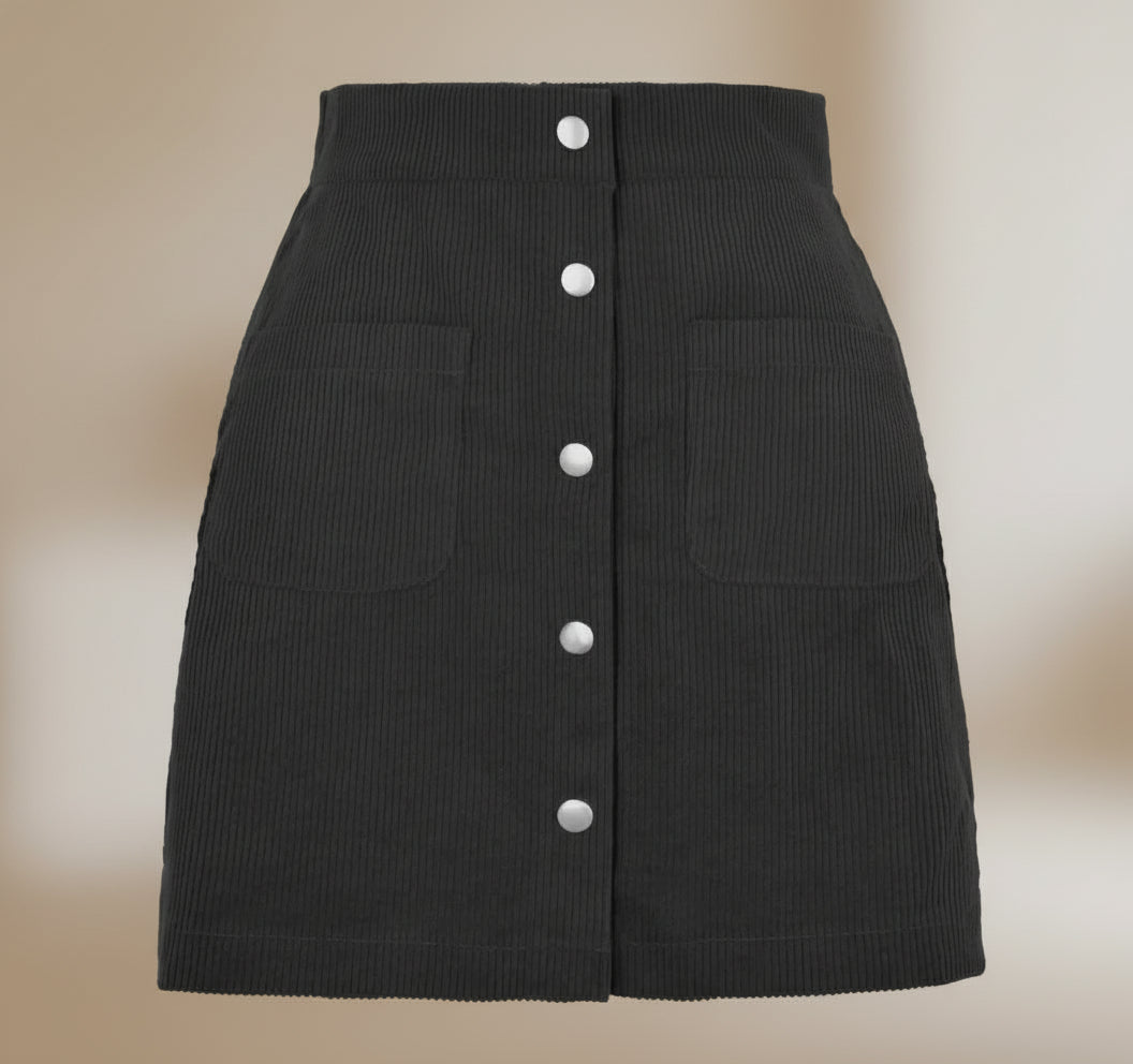 Western Slim Corduroy Hip Skirt