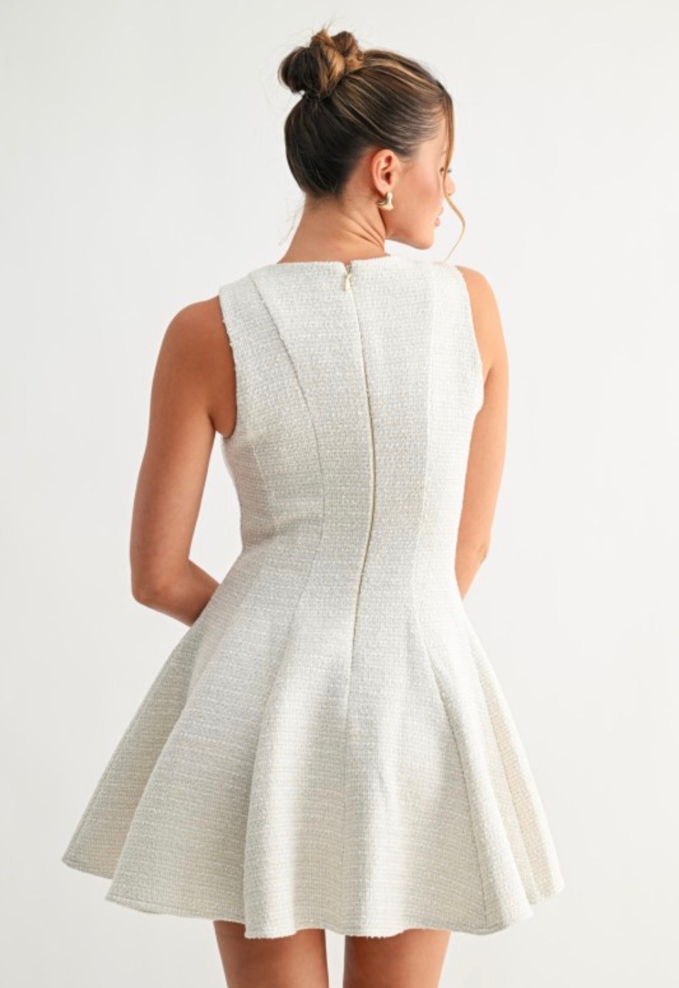 Tweed Flare Mini Dress