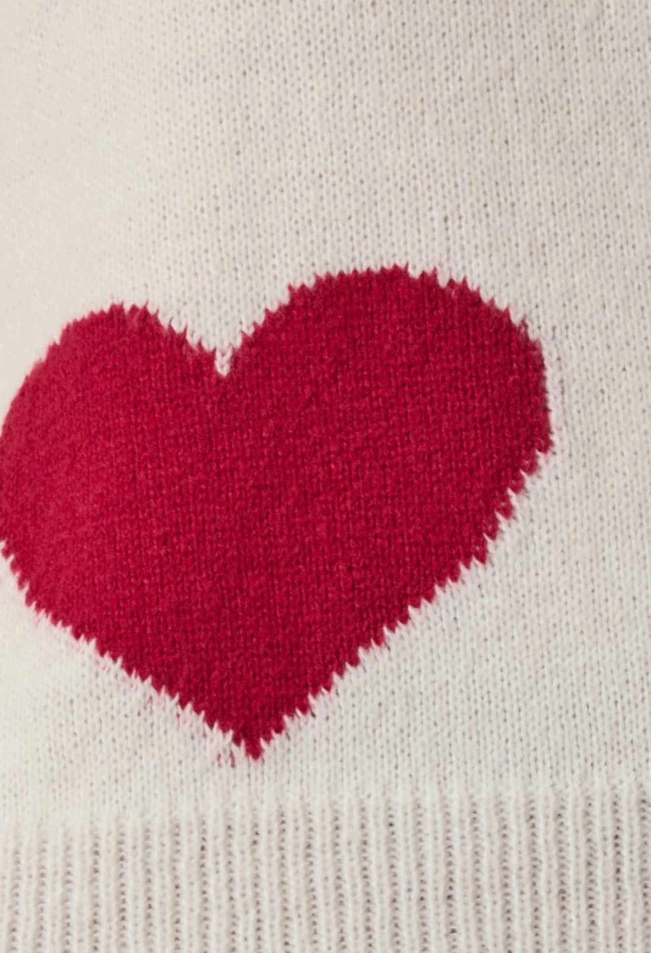 Long Sleeve Crew Neck Heart Sweater