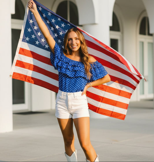 Off-Shoulder Polka Dot Top
