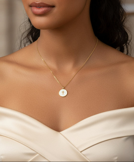 18K Gold Plated Cross Pendant Necklace