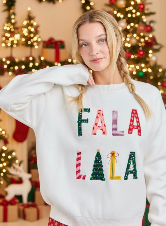 Fala Lala Christmas Knit Sweater Festive Holiday