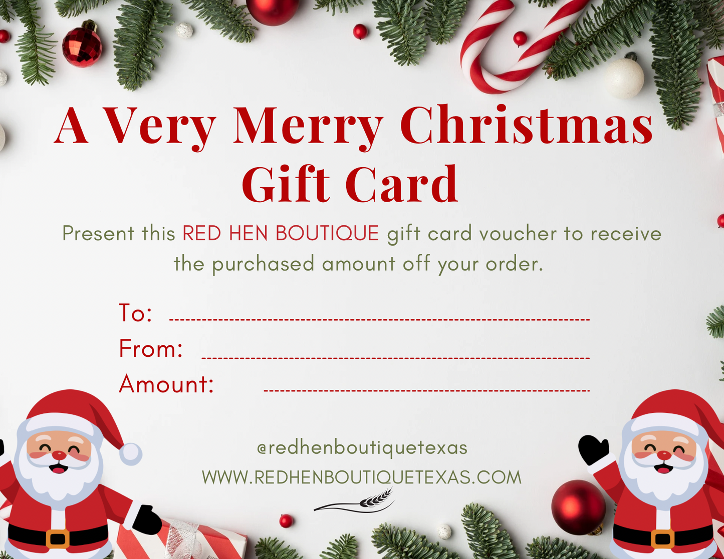A Very Merry Christmas Gift Card