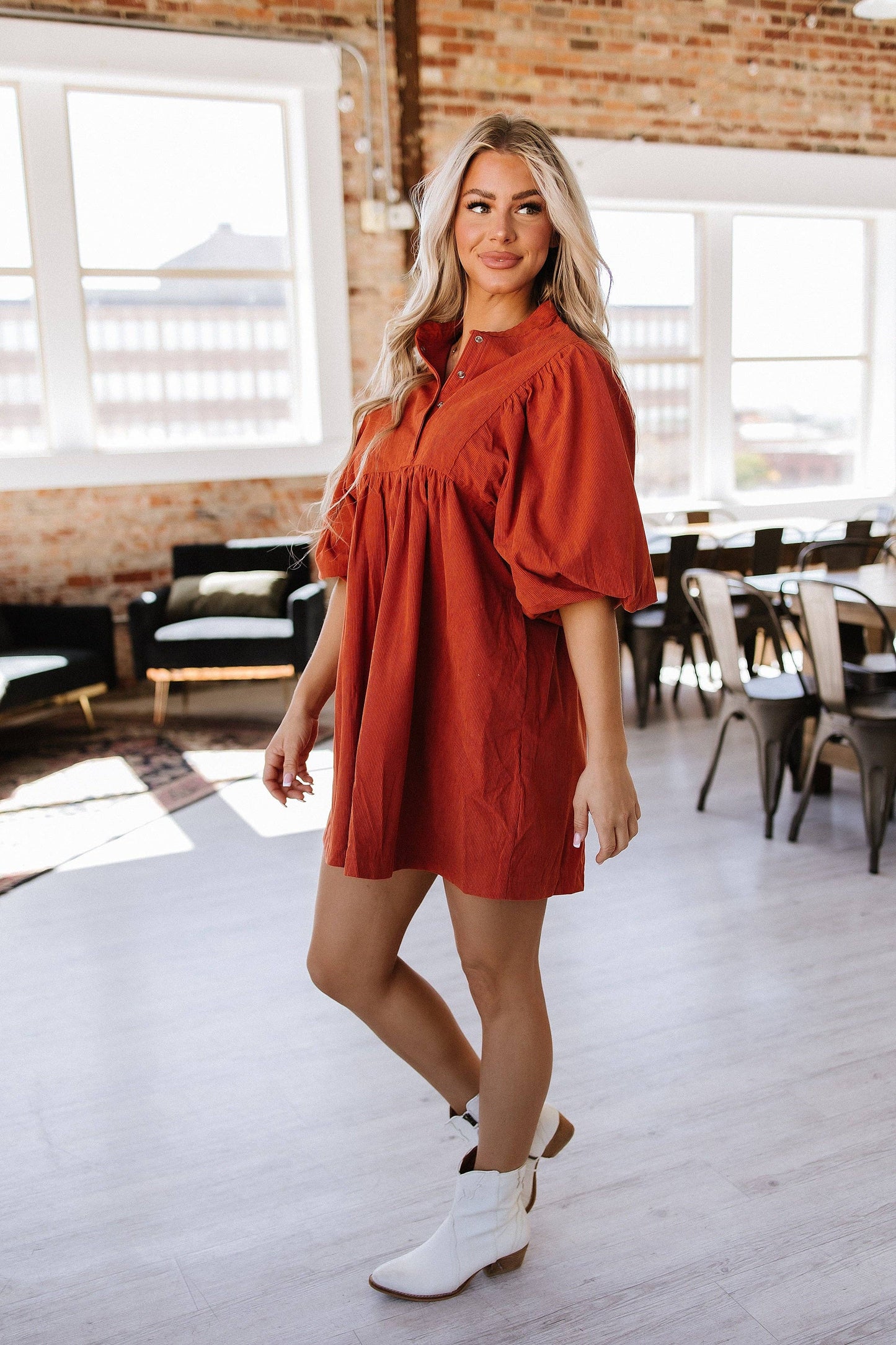 Jakell Button Corduroy Dress | S-XL