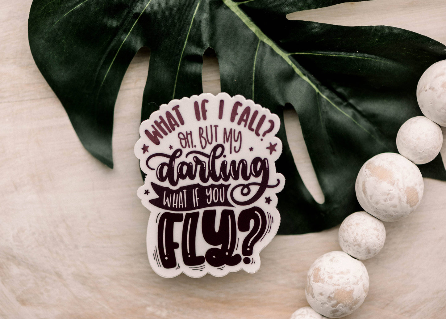What If I Fall? Vinyl Sticker, 3x3 inch